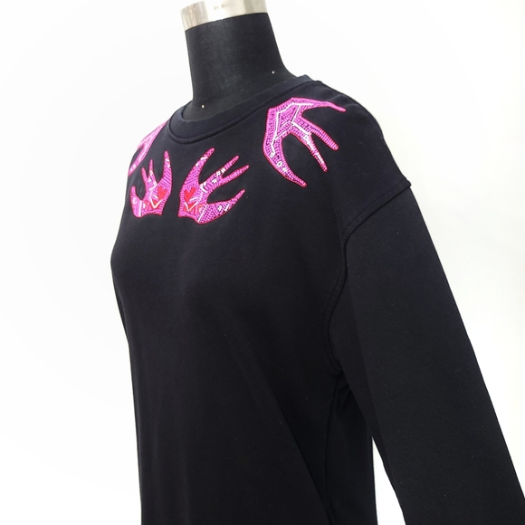 Alexander Mcqueen McQ Embroidered Bird Swollow Distressed Knit Sweater D… - Picture 5 of 10